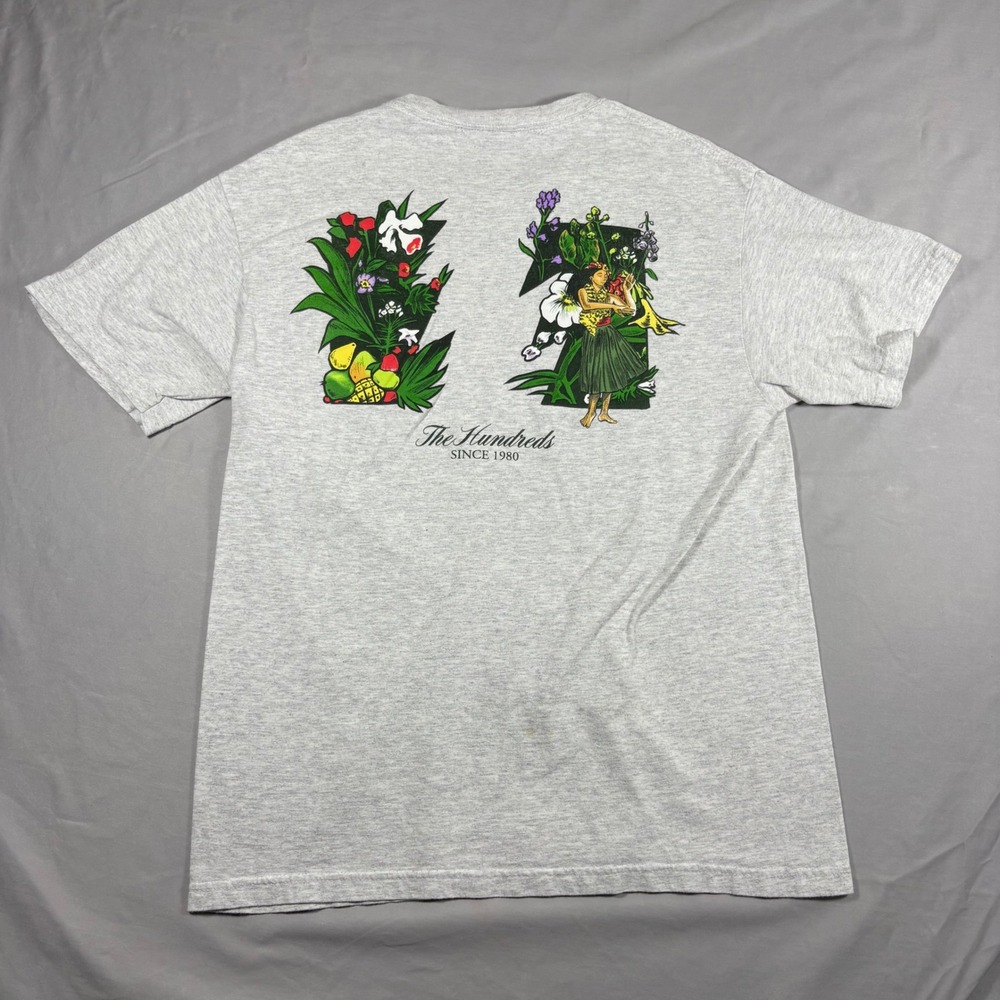 The Hundreds Hula Dancer Graphic T-Shirt Mens Medium Heather Gray Tropical Tee